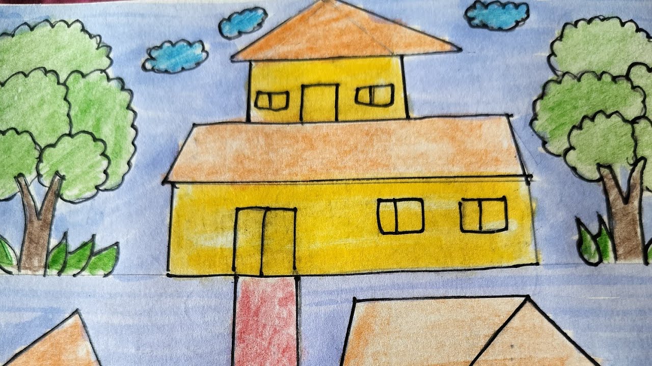 Cute Small House Drawing 🌳 Pencil Sketch Art#homedrawing #housedrawing #easydrawing #pencildrawing 