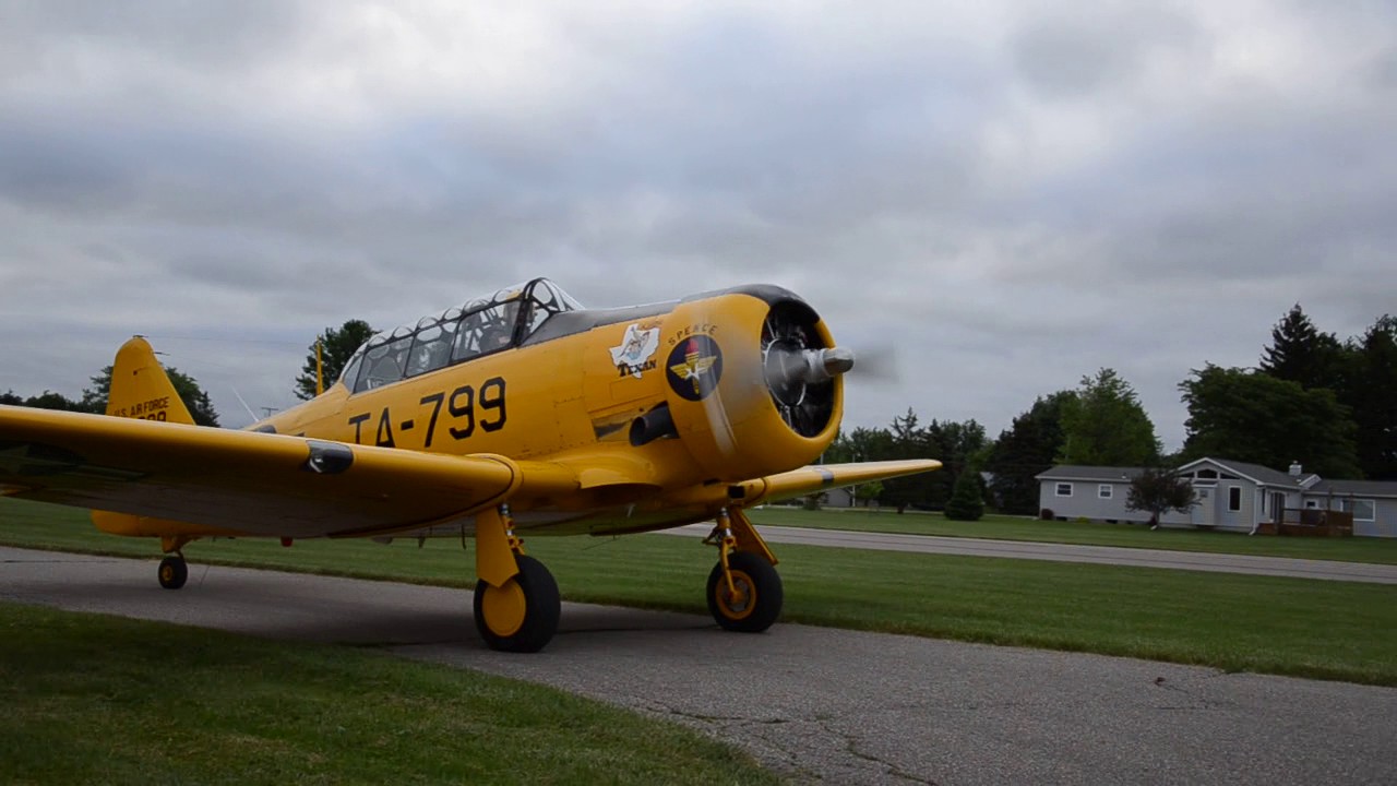 T-6 Texan Airplane WW II Trainer captured at Dalton Airport 9-18-2011