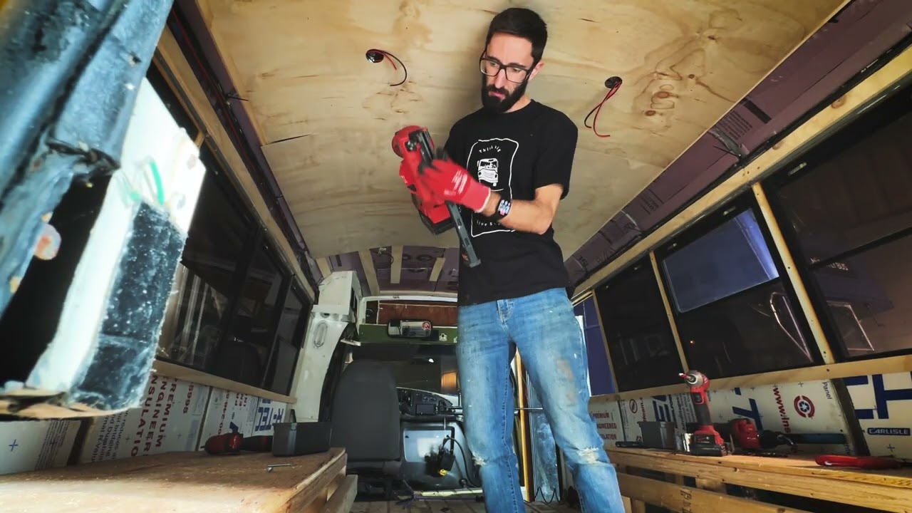 Transforming a Bus: The Ultimate Ceiling Installation Guide for a School Bus // Skoolie Conversion