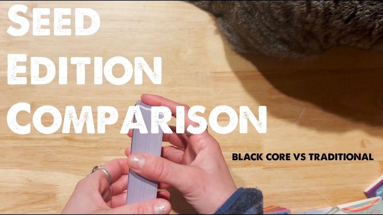 Gentle Tarot Black core and Traditional Seed Editions - Paper and finish Comparison