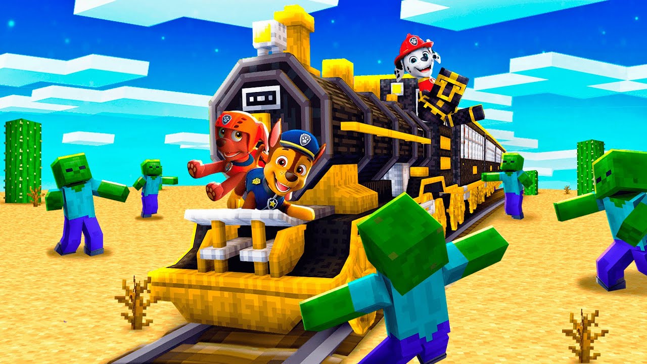 PAW PATROL TIENE UN VIAJE EN TREN EN DEAD RAILS EN MINECRAFT 😱