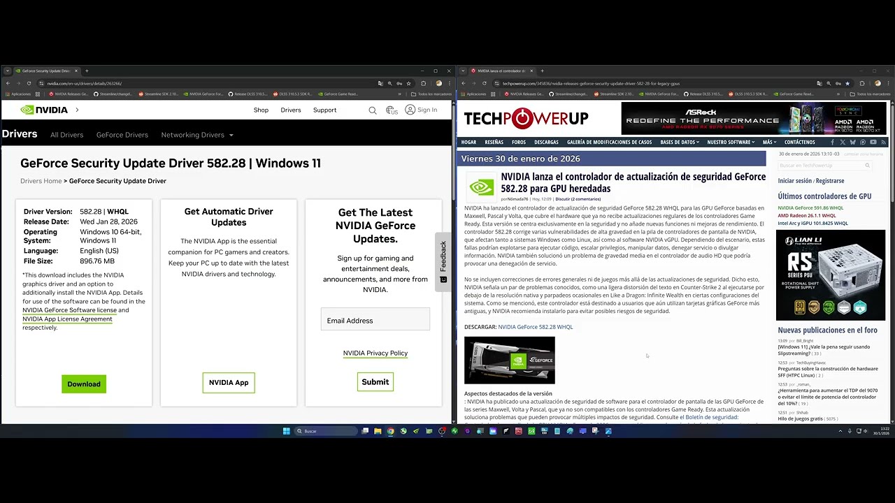 NUEVO Driver NVIDIA 582.28 REVIVE las GTX 700, 900 y 10 Series