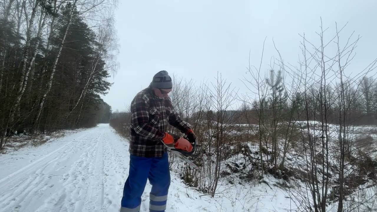 STIHL MS 162  sołtys Zenek MS 1958 zima 2026   temperatura -8  czyszczenie toru  Enduro Kosianka