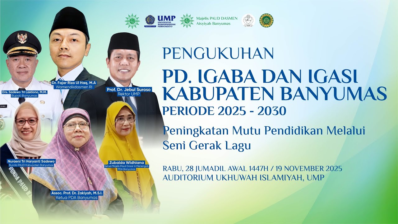 LIVE: Pengukuhan PD. IGABA dan IGASI Kabupaten Banyumas Periode 2025-2030, 19 November 2025