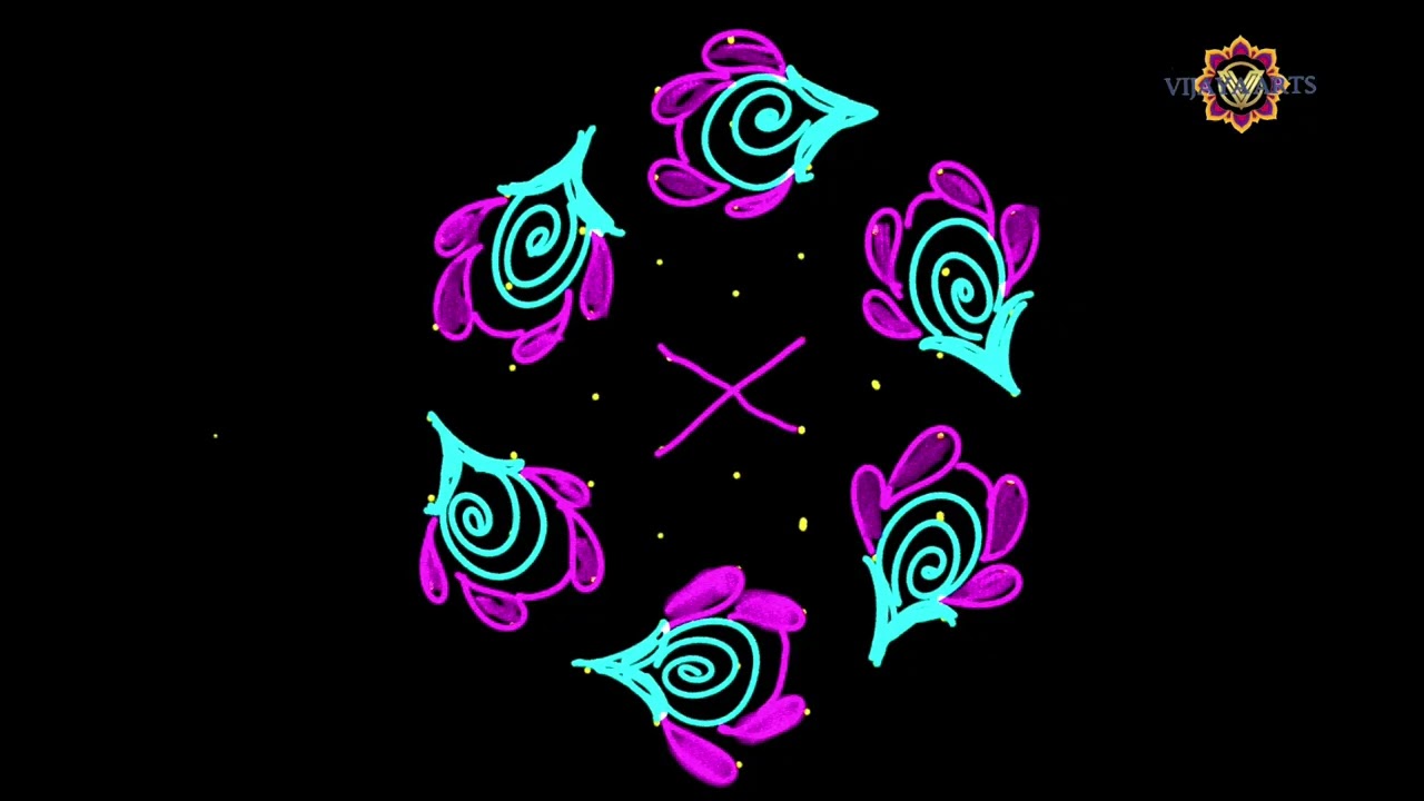 (9×5) dots rangoli || simple and easy rangoli daily rangoli  ||🌸🌺🌻🌹🌷🌼💐🍃🍀 rangoli || new year rangoli