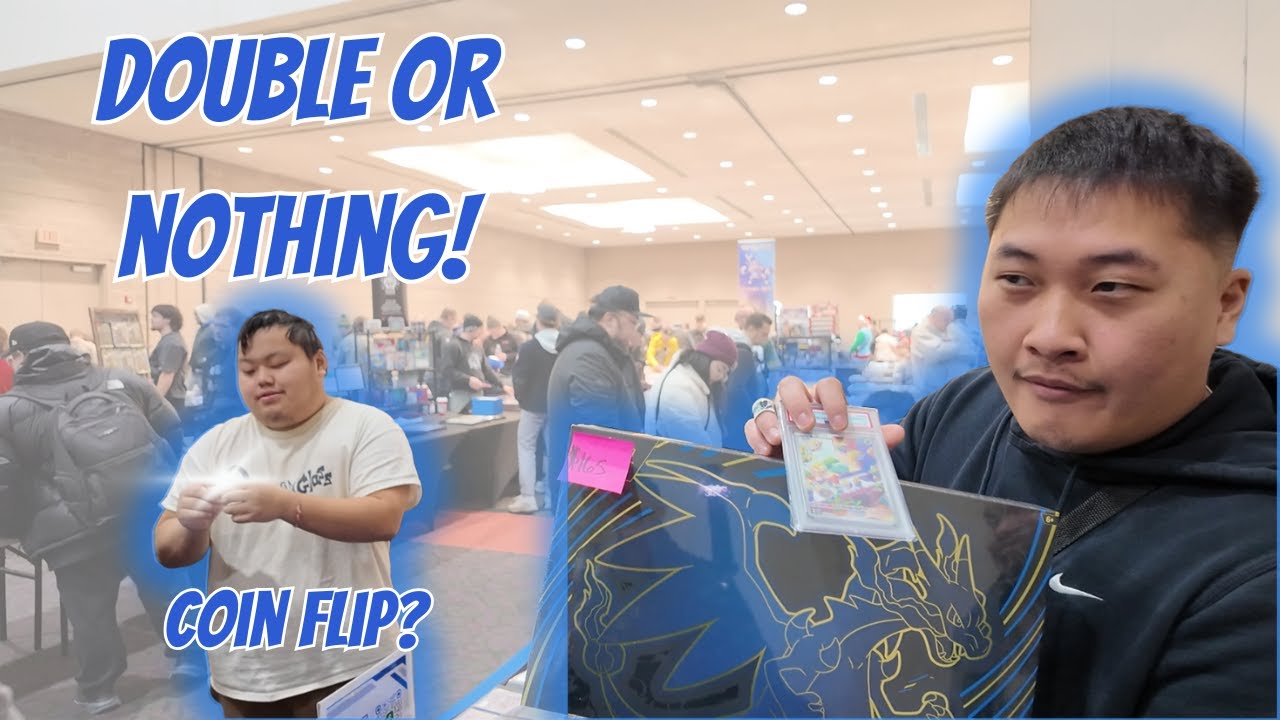 DOUBLE OR NOTHING Coin Flip at the Green Bay Card Show | Pokemon Vendor POV