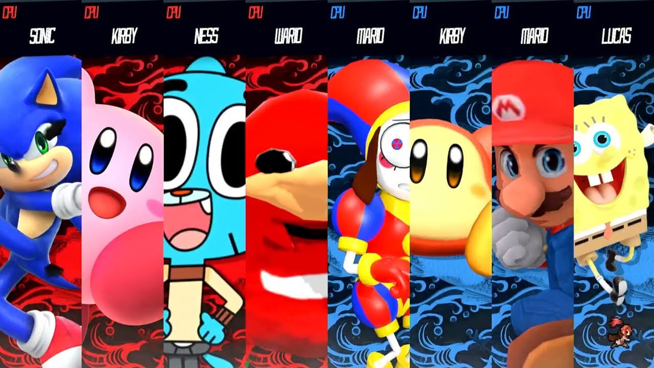 Team Movie Sonic Vs Team Movie Mario - Requested Smash Battle