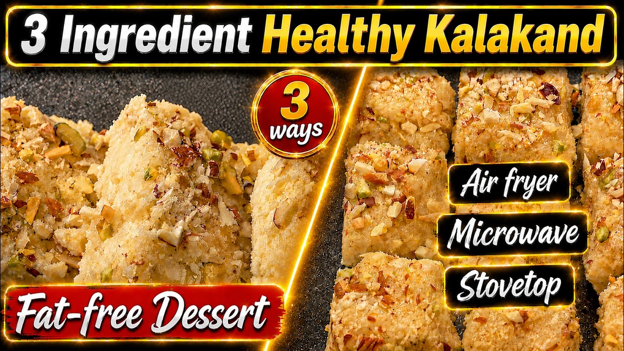 Healthy Instant Kalakand in Air fryer | Microwave & Stove top | fat free, low calorie, high protein