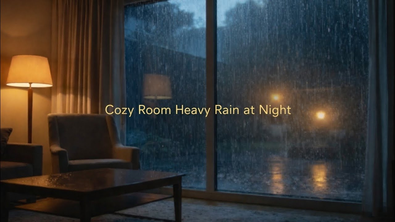 Warm Room & Heavy Rain Sounds #rain #cozynights #rainsounds #sleepsounds #relax #thunderstorm 