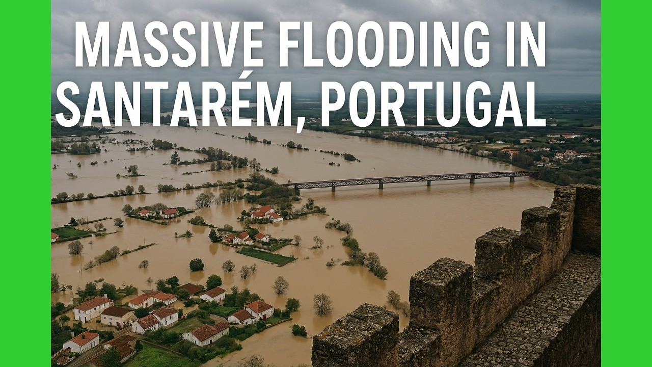Massive Flooding in Portugal, Santar&eacute;m city &ndash; Tejo River Overflows After Severe Storms