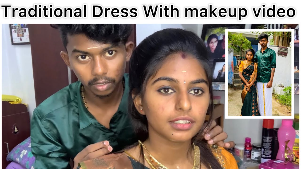 Traditional look and live makeup😻engalukku epdi irukkunu comment pannunga❤️|​⁠#youtube #treditional