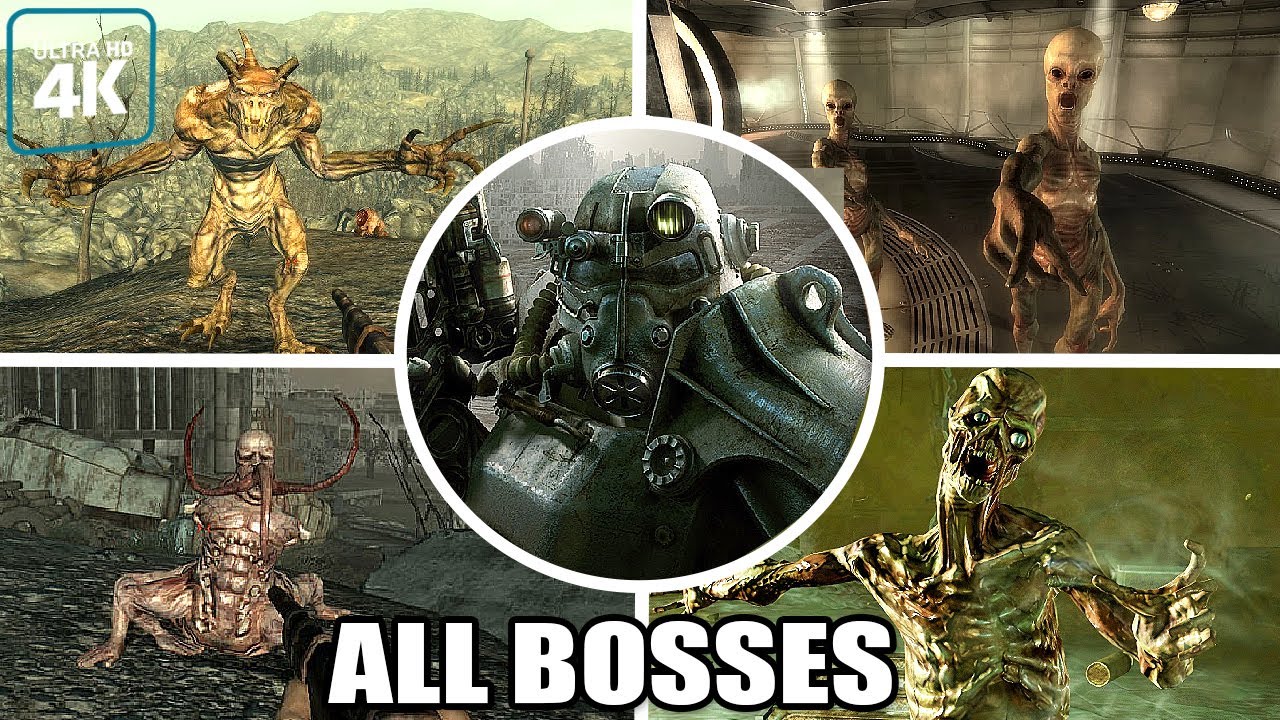 Fallout 3 GOTY - All Bosses & Monsters (With Cutscenes) 4K 60FPS UHD PC