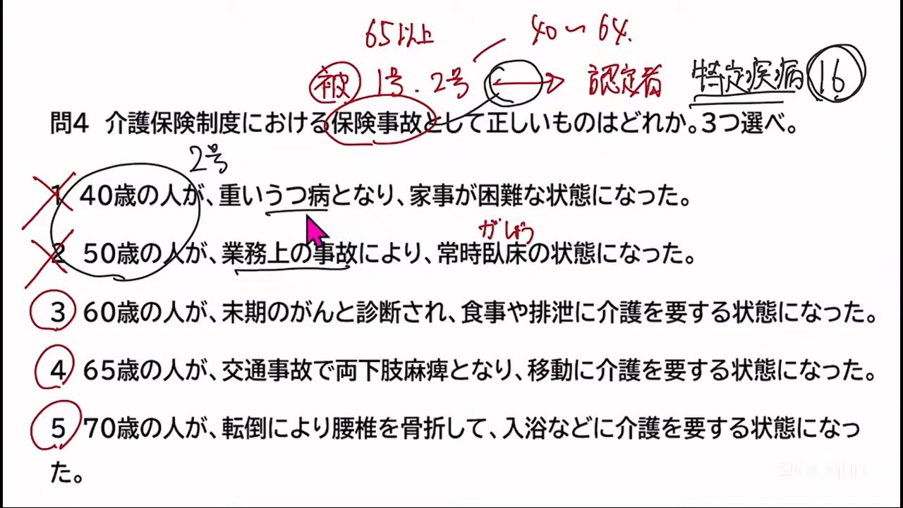 ケアマネ試験2026　過去問やってくよ　保険事故