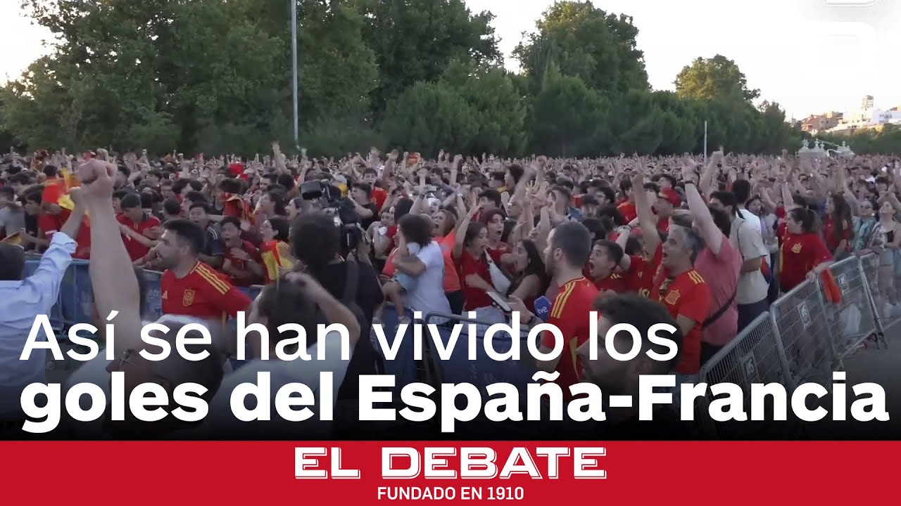 Así se han vivido los goles del España-Francia desde la pantalla gigante de Madrid