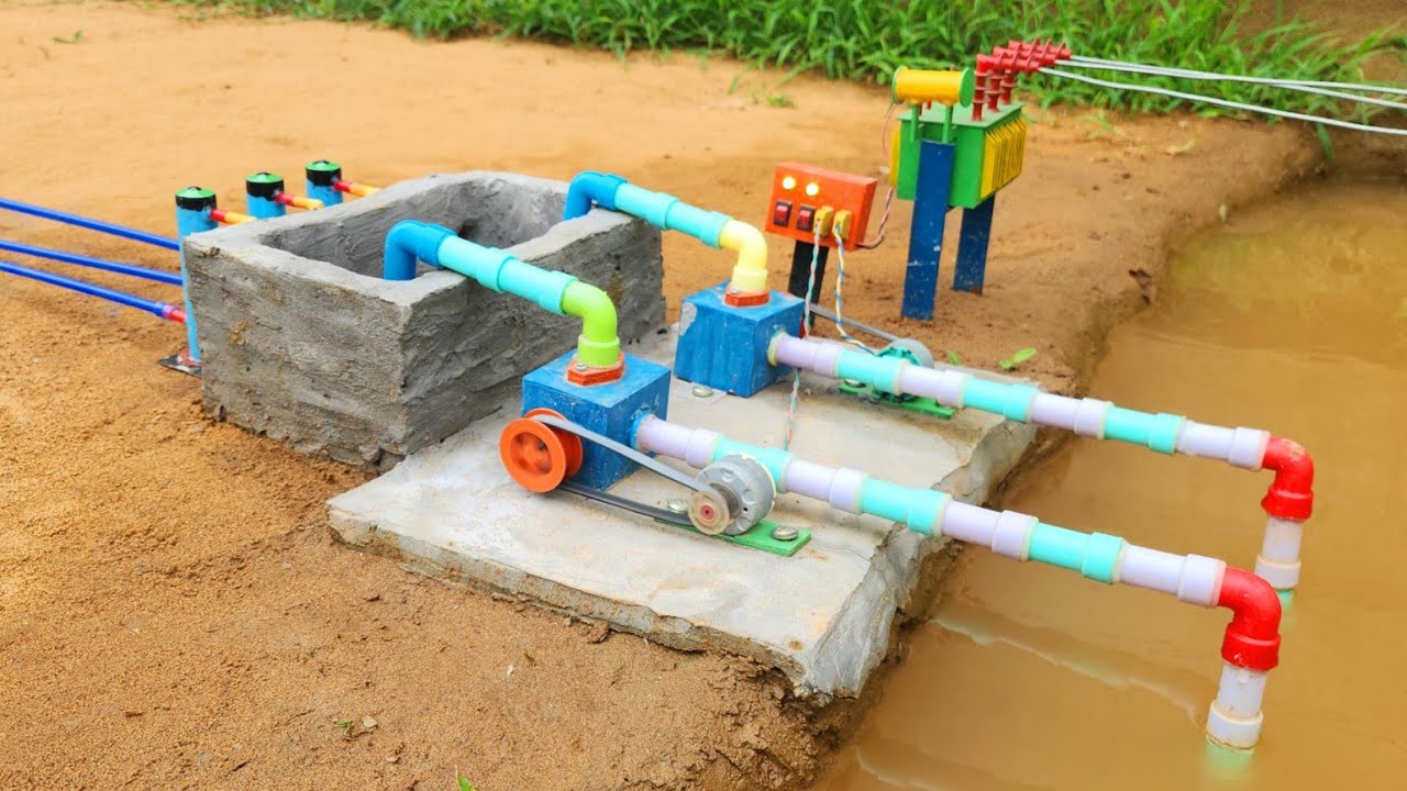 DIY Mini Water Tank Construction | Electric Transformer Motor Water Pump | Science Project