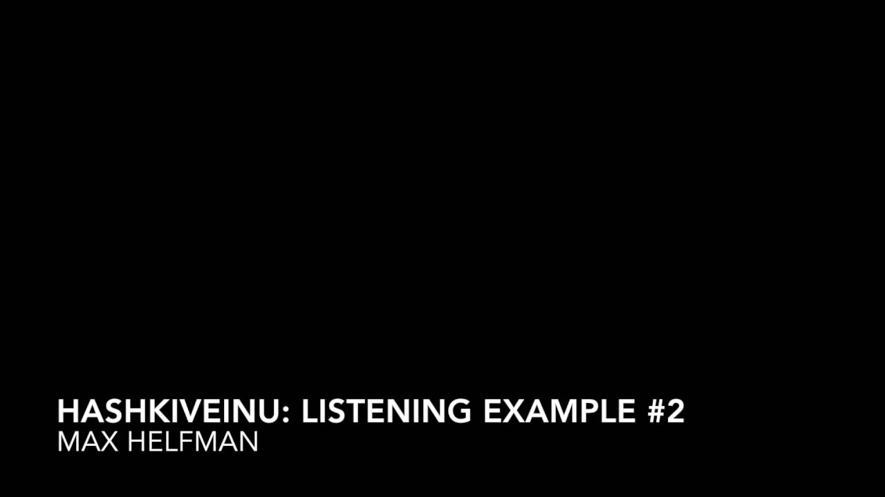 Hashkiveinu: Max Helfman