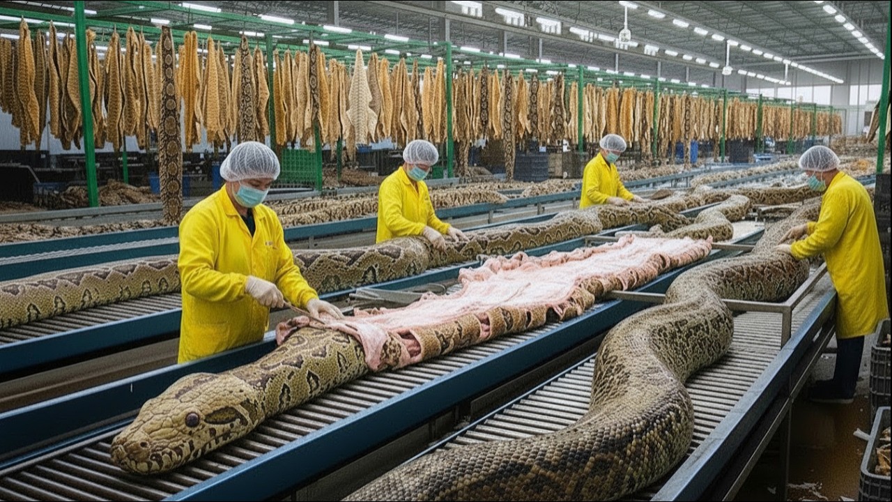 Inside The High Tech Factory Turning RARE $12,000 Snake Skin Into Luxury Goods