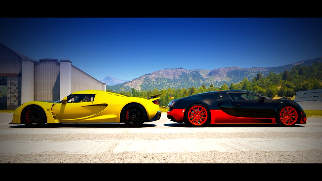 Forza Horizon 2 Drag Race: Bugatti Veyron SS vs. Hennessey Venom GT