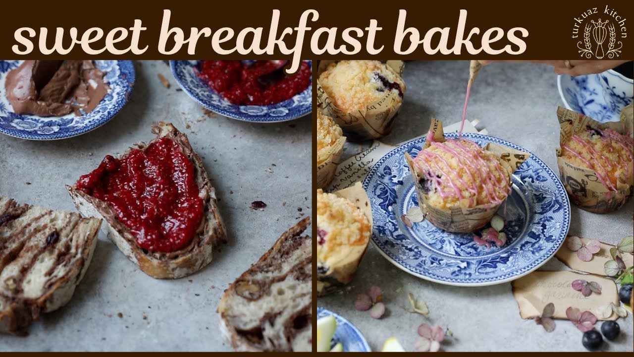 Sweet Breakfast (Chocolate Sourdough with Chocolate Butter and Jam & Blueberry Muffins) No Music