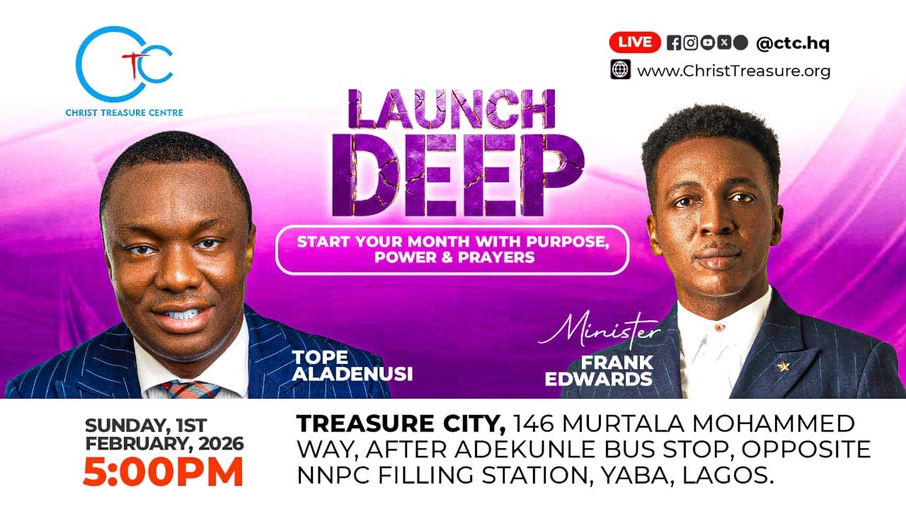 LAUNCH DEEP SERVICE || SUNDAY FEBRUARY 1ST 2026 || AP. TOPE ALADENUSI | MIN. FRANK EDWARD
