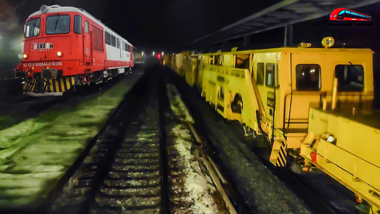 Cabview pe Ruta Oradea-Alesd in Timpul Lucrarilor de Electrificare & Modernizare pe Noapte in Zapada