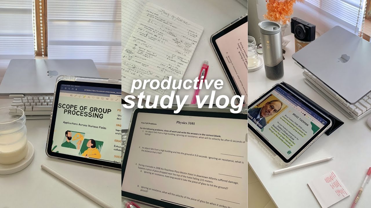 very productive uni study vlog 👾 my fav productivity APP for uni, making matcha, writing my notes