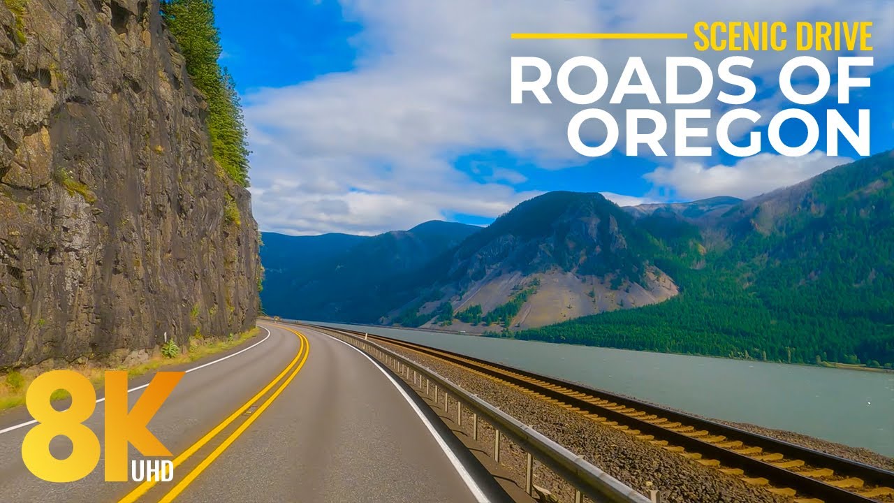 Exploring Columbia River Gorge Area - Scenic Roads Of Oregon State in 8K UHD