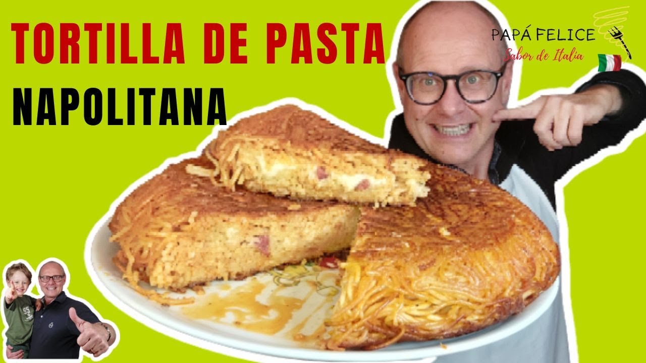 🇮🇹 Si te sobró PASTA hace esta receta. ¡TORTILLA DE PASTA, STREET FOOD NAPOLITANO!