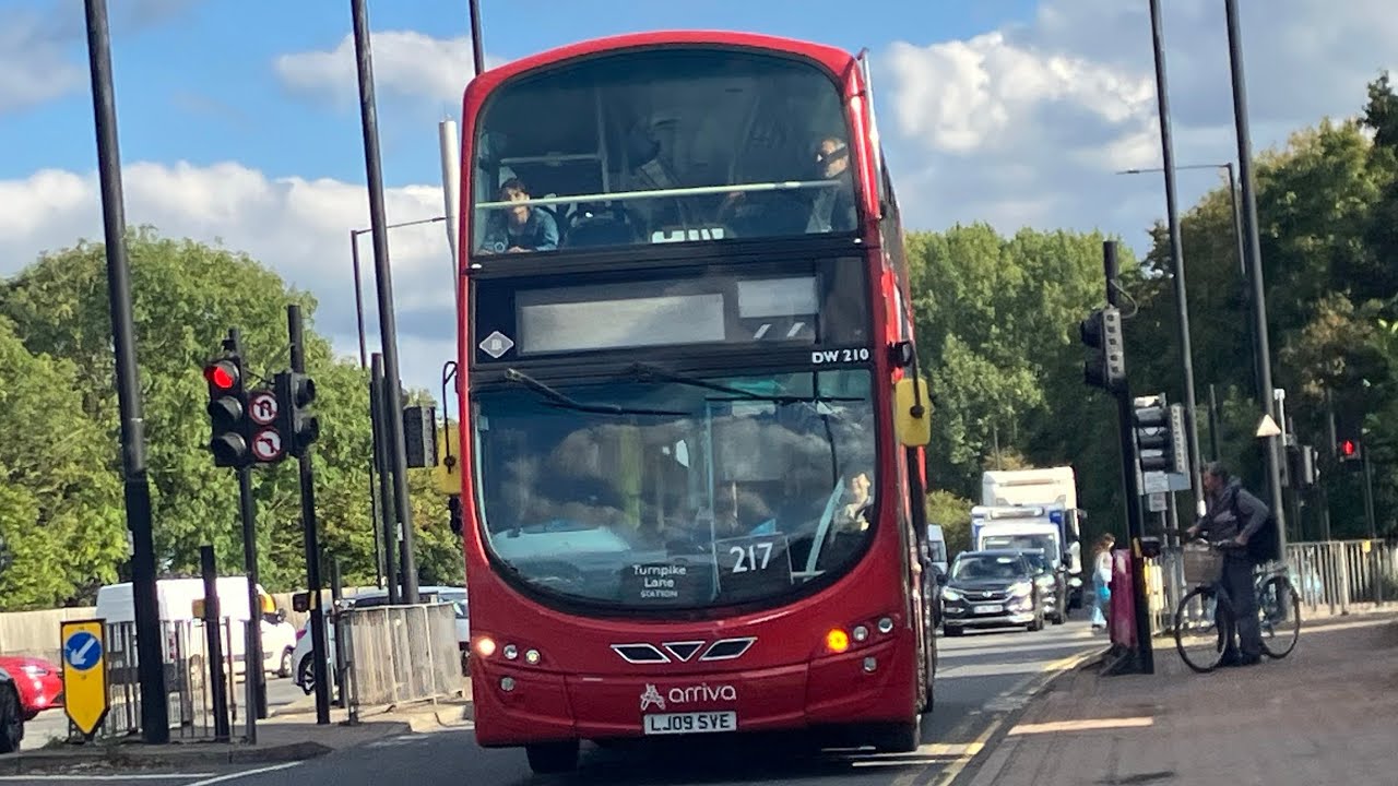 (TRANSFER) Journeh on the Arriva London Wright Gemini 2 DAF DB300 DW210 LJ09SVE on bus route 217
