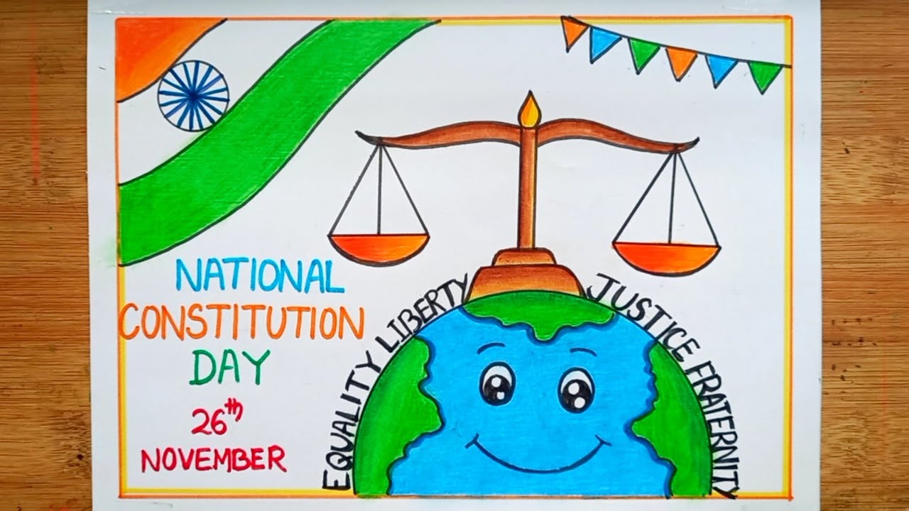 National Constitution Day Drawing/Law Day Drawing/Indian Constitution Day Poster Drawing Easy