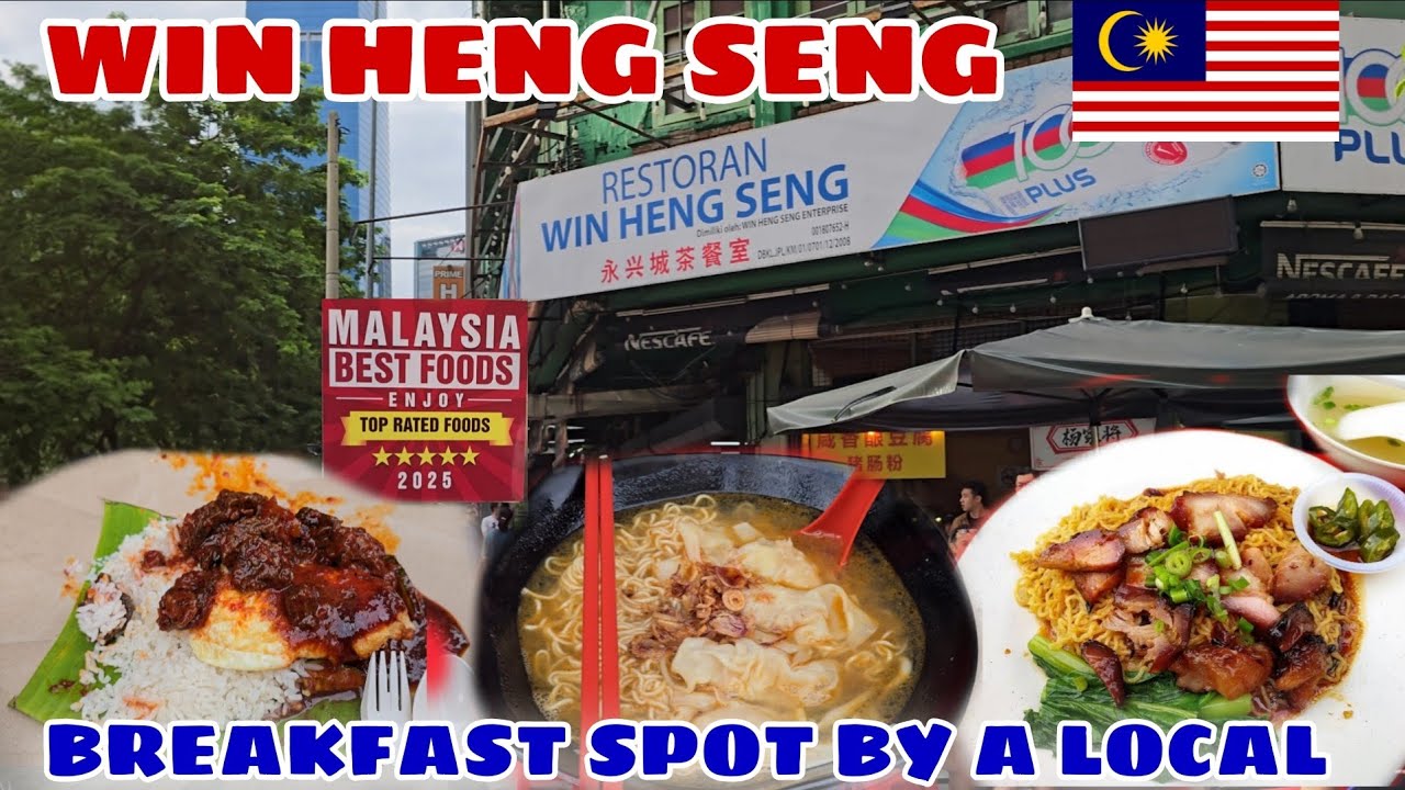 BEST BREAKFAST SPOT IN KUALA LUMPUR | WHAT LOCALS EAT FOR BREAKFAST IN MALAYSIA ? | WIN HENG SENG 🇲🇾