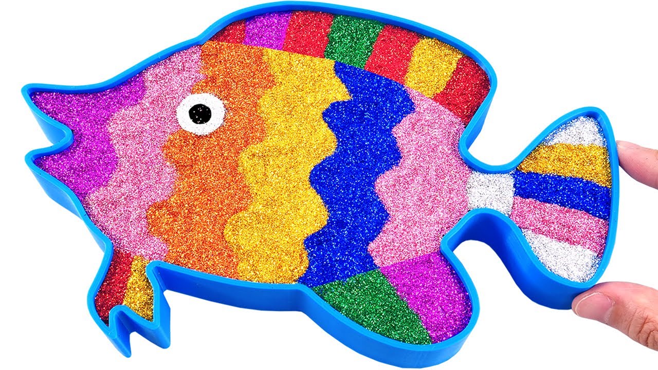 Satisfying Video l How to make Fish with Mixing Glossy Slime Cutting ASMR l RainbowToyTocToc