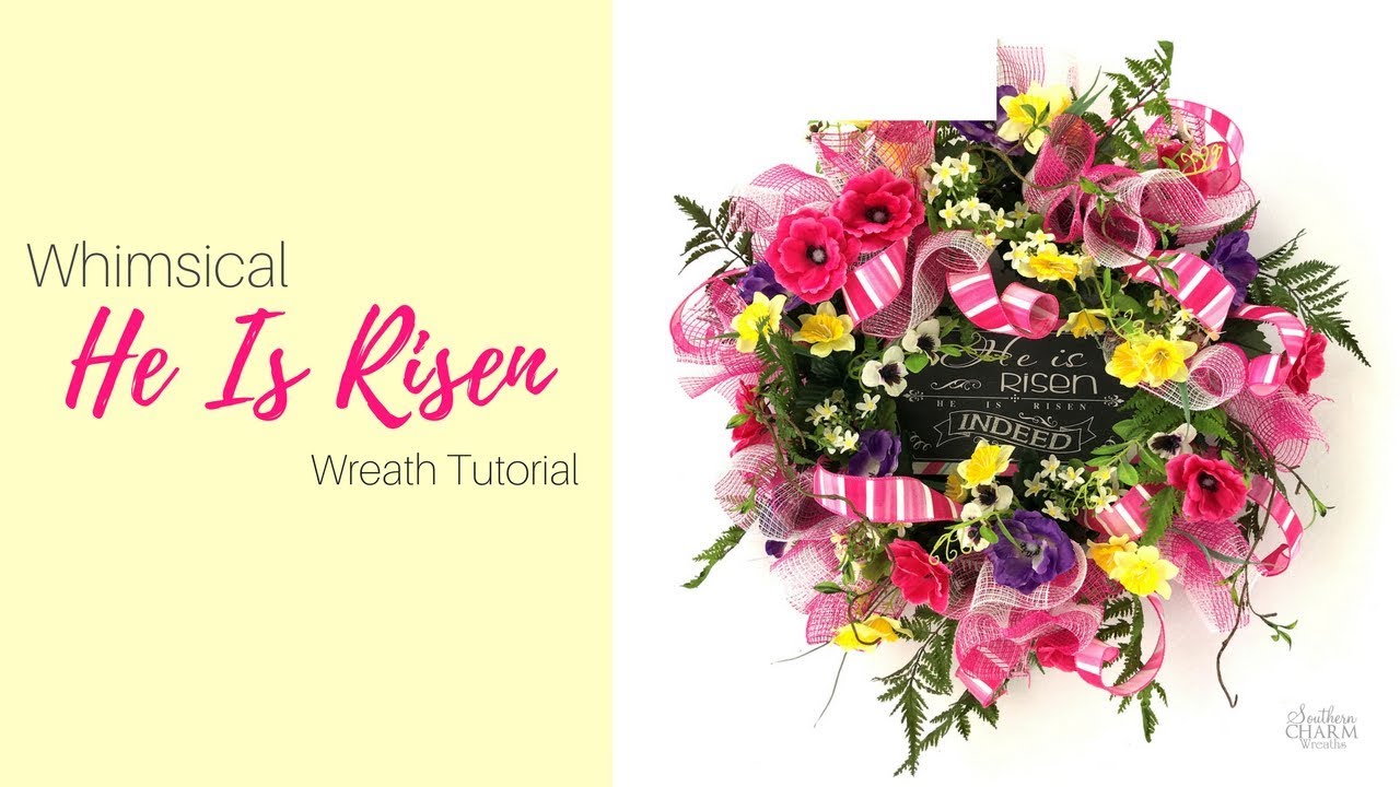 Whimsical He is Risen Easter Wreath Tutorial | Easter Wreath Tutorial