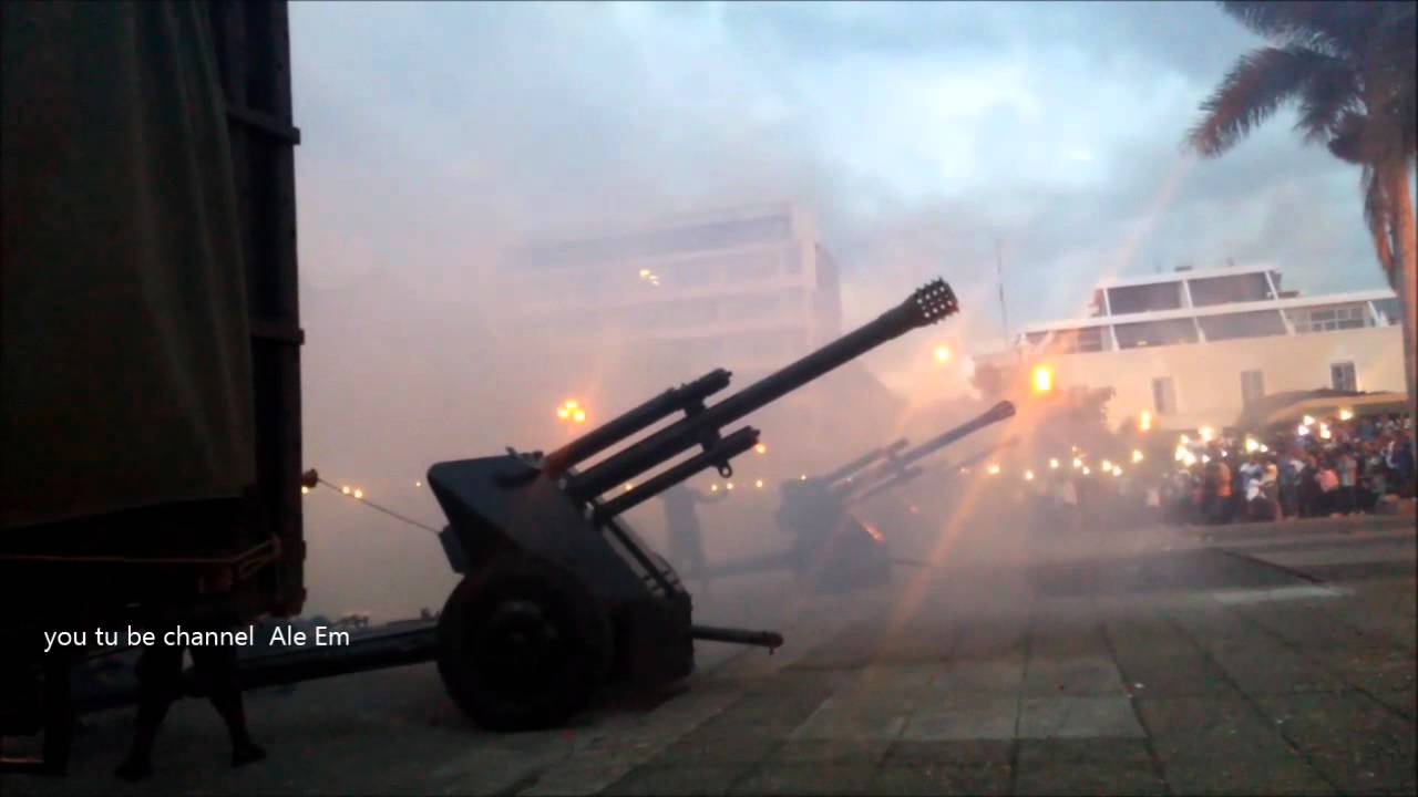 21 cañonazos Celebracion de independencia Guatemala 15 de septiembre 2015 21 disparos de cañon