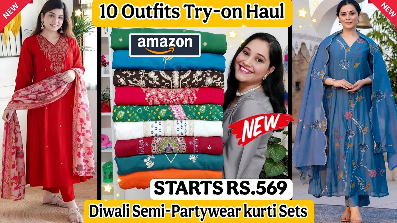 Amazon Ready-made Party/Festivewear kurti Sets🌸Silk kurti Sets,Cord-Sets Haul✨️Amazon kurti haul 