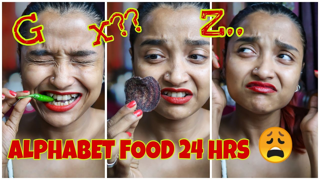 I ATE FOOD IN ALPHABETICAL ORDER FOR 24 HOURS - Can I EAT ALL LETTERS ?? INDIA *COMEDY AF*