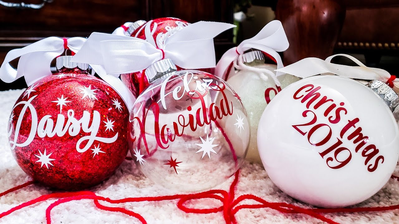 Cricut - Personalizar Esferas Navideñas con Glitter-Brillo o Pintura | Como Ponerle Vinyl a Esferas.
