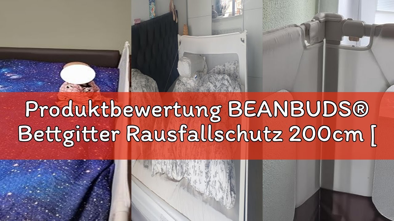Produktbewertung BEANBUDS® Bettgitter Rausfallschutz 200cm [1 Seite] - Bettschutzgitter Lattenrost &