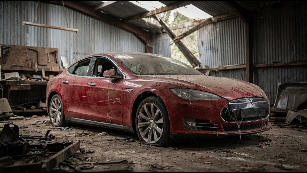 full restoration tesla model s 2016 from abandoned to looking new asmr