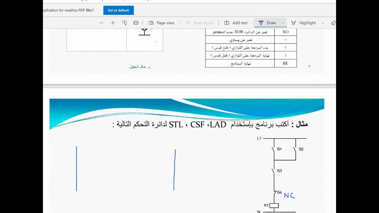 تقنية التحكم المبرمج - الآلات والمعدات الكهربائية والقوى الكهربائية ومشغل لوحة التحكم-الكلية التقنية