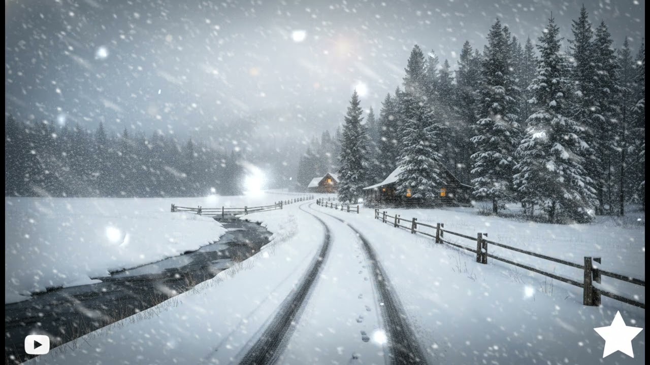 Nieve cayendo suavemente  1 hora  fondo relajante | gently falling snow, 1 hour relaxing background