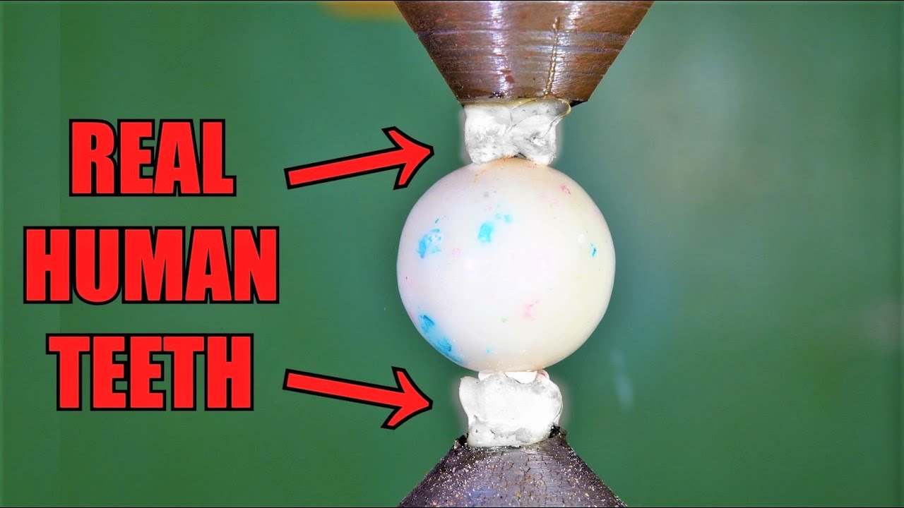 Teeth Vs. Jawbreaker Candy | Hydraulic Press Test
