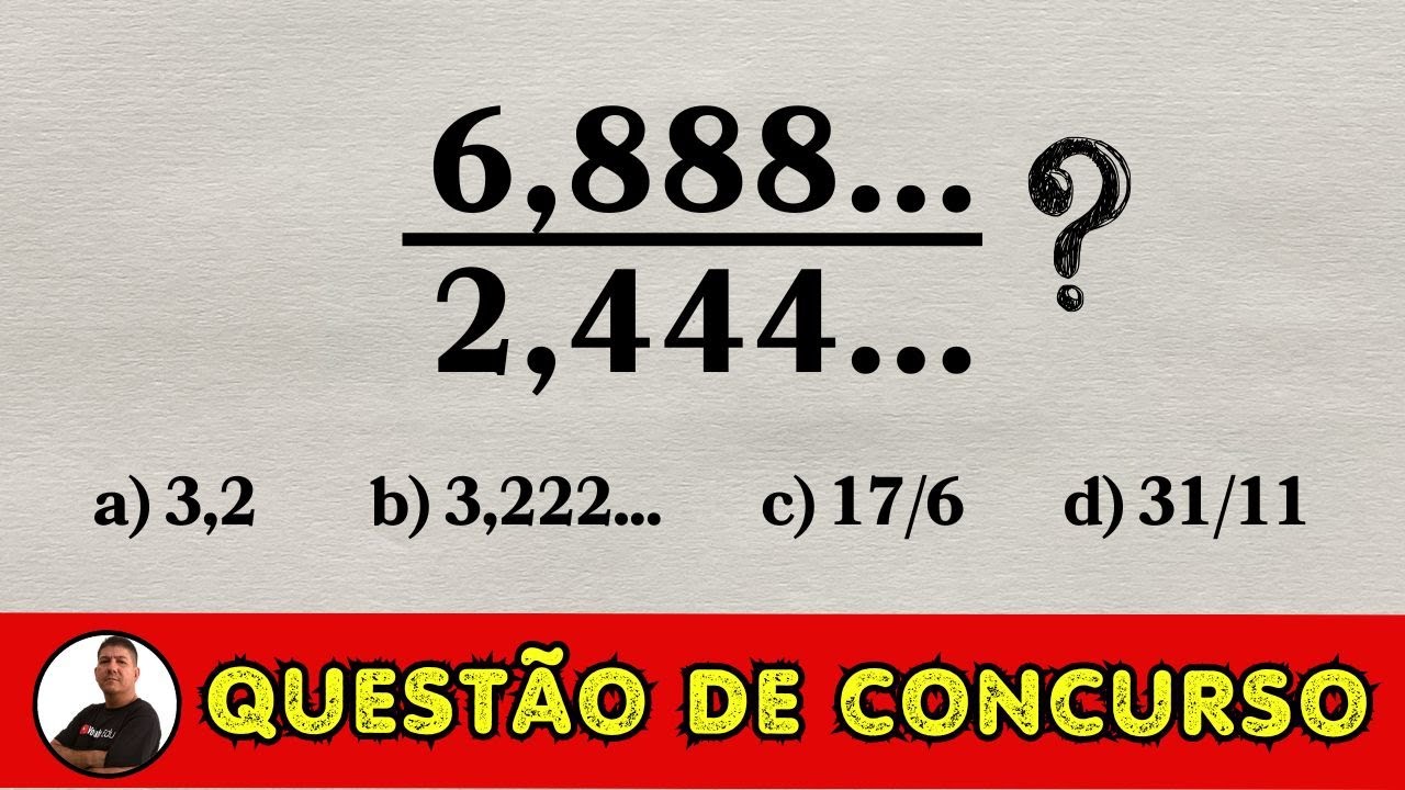 PROBLEMA DE MATEMÁTICA PARA CONCURSOS | Dízima Periódica | Prof Robson Liers