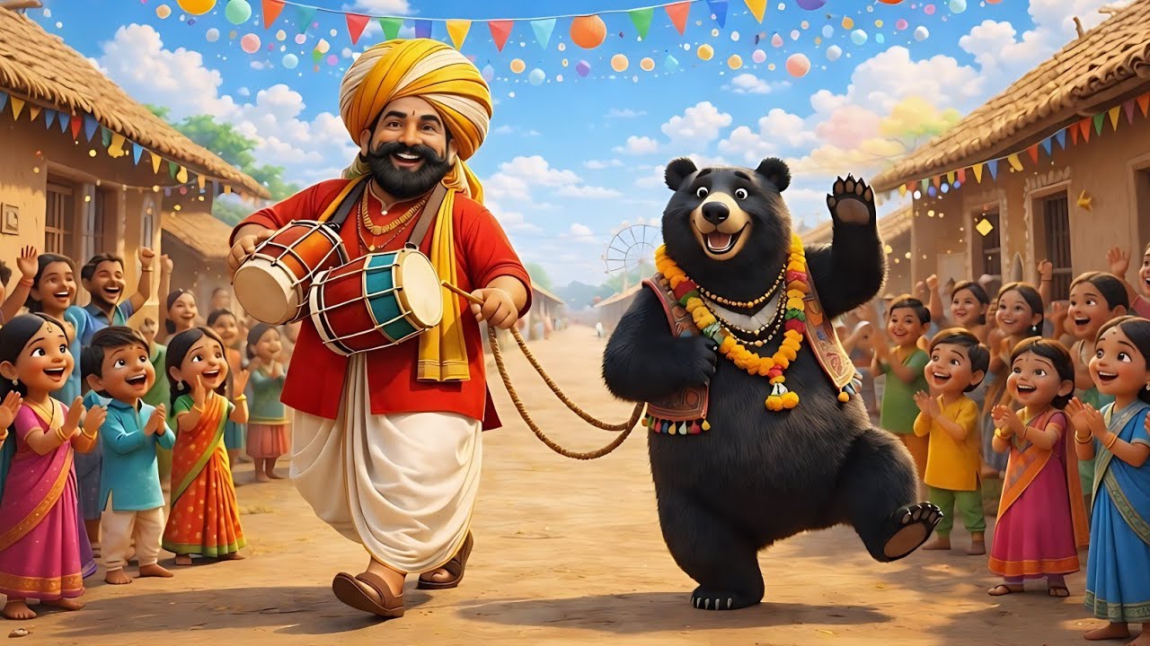 कालू मदारी आया 🐻🎪 | Kalu Madari Aaya | Hindi Kids Rhymes | Hindi Songs | Kalloo Rhymes balgeet