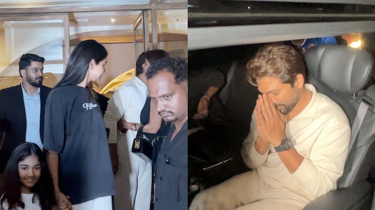 Icon Star Allu Arjun and His Family Visuals at Restaurant in Bandra