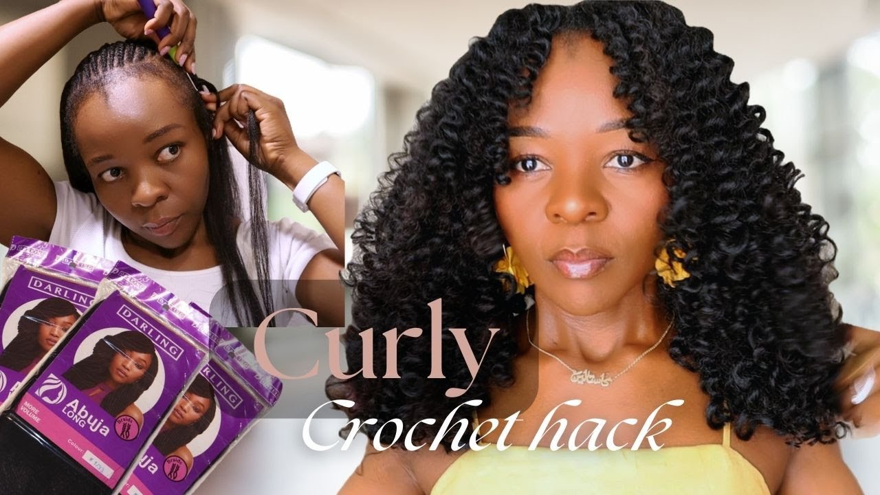 DIY CURLY CROCHET HAIR WITH DARLING BRAIDS| INVISIBLE CROCHET METHOD