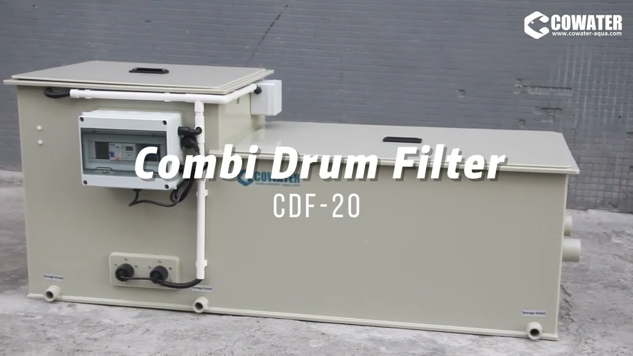 Cowater combi rotary drum filter #koi #koipondfilter #ras #aquarium #drumfilter #koifish