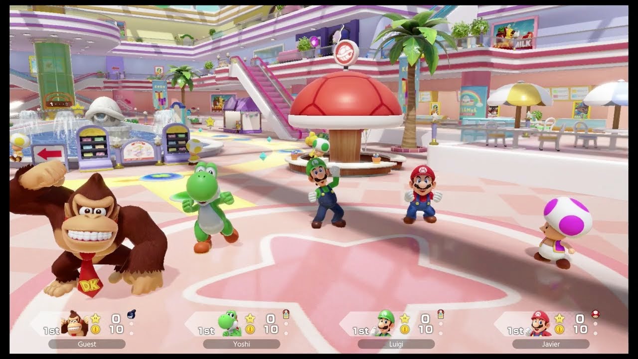 Super Mario Party Jamboree Mario vs DK vs Luigi vs Yoshi Rainbow Galleria (Multiplayer) Gameplay HD