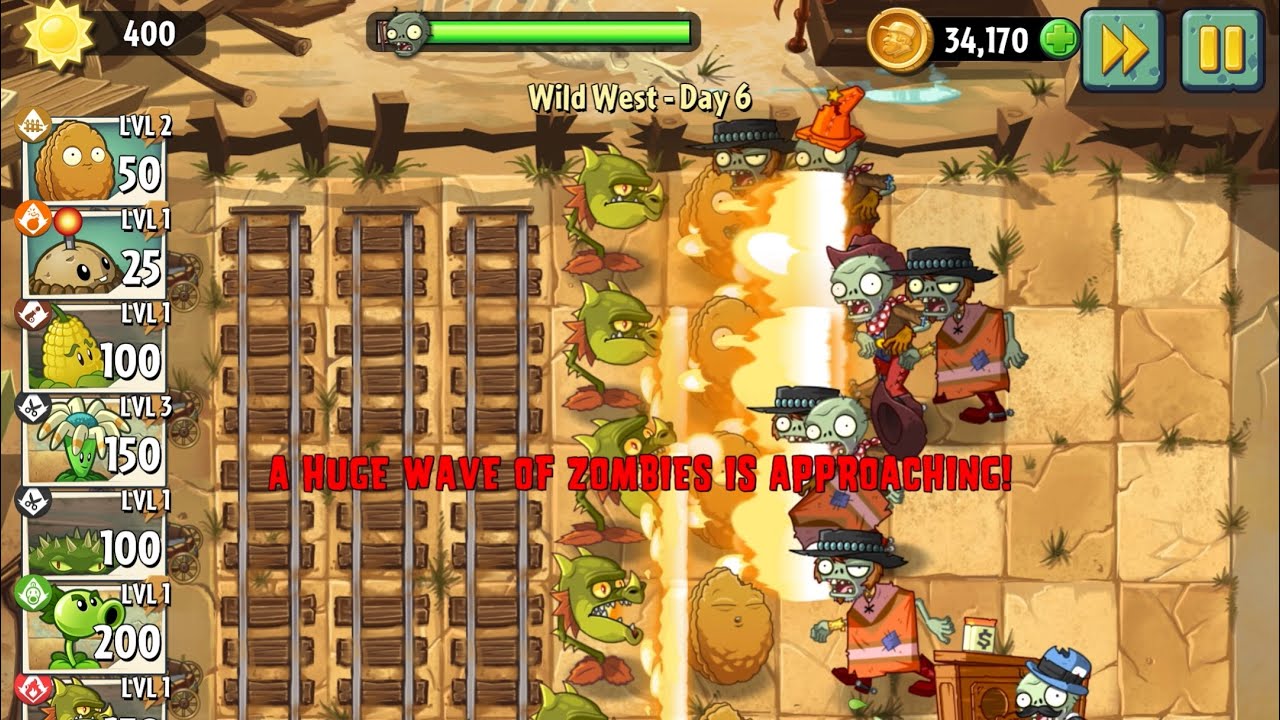 Plants vs Zombies 2 | Wild West Day 6 Gameplay 🌵🤠 (Full Level)
