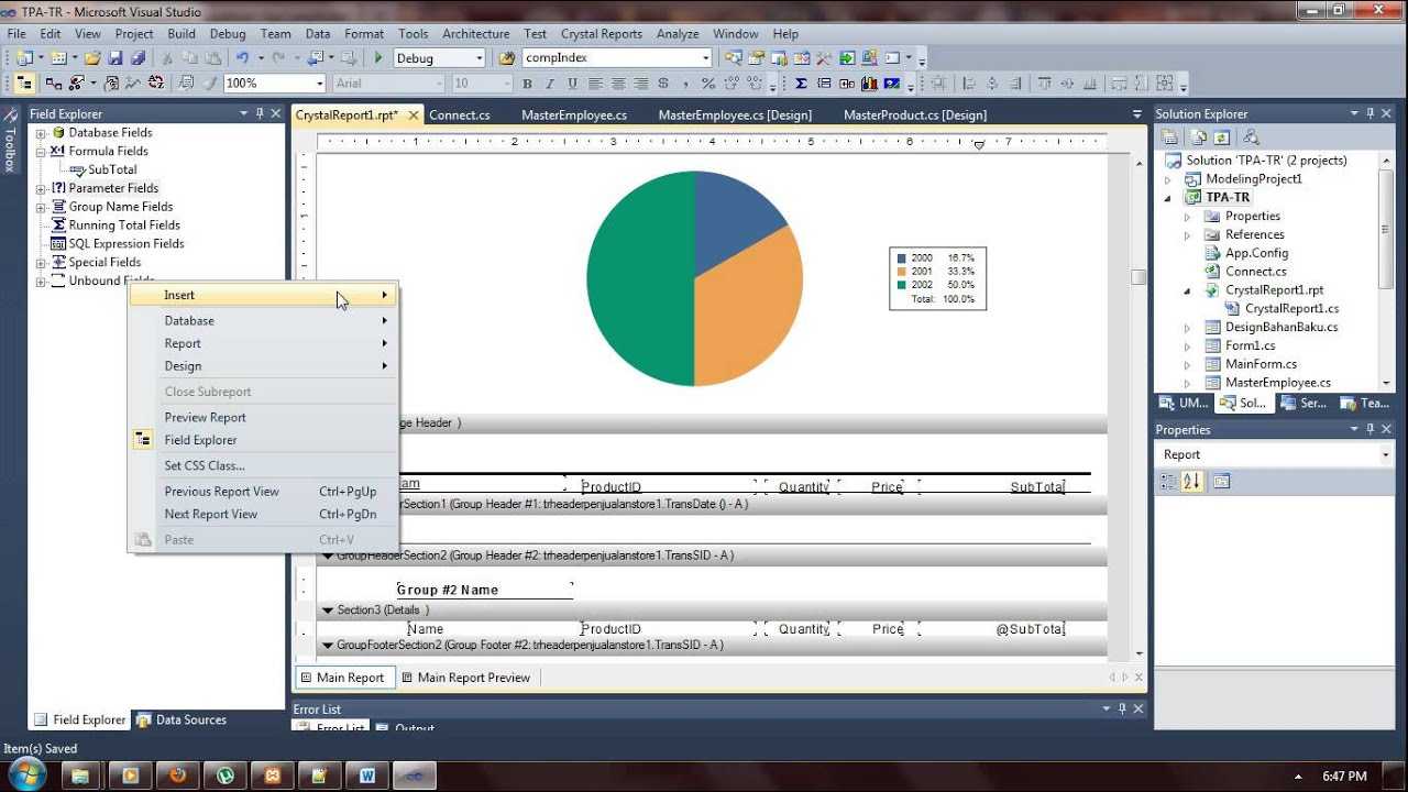 Crystal Report C# with MySql Tutorial